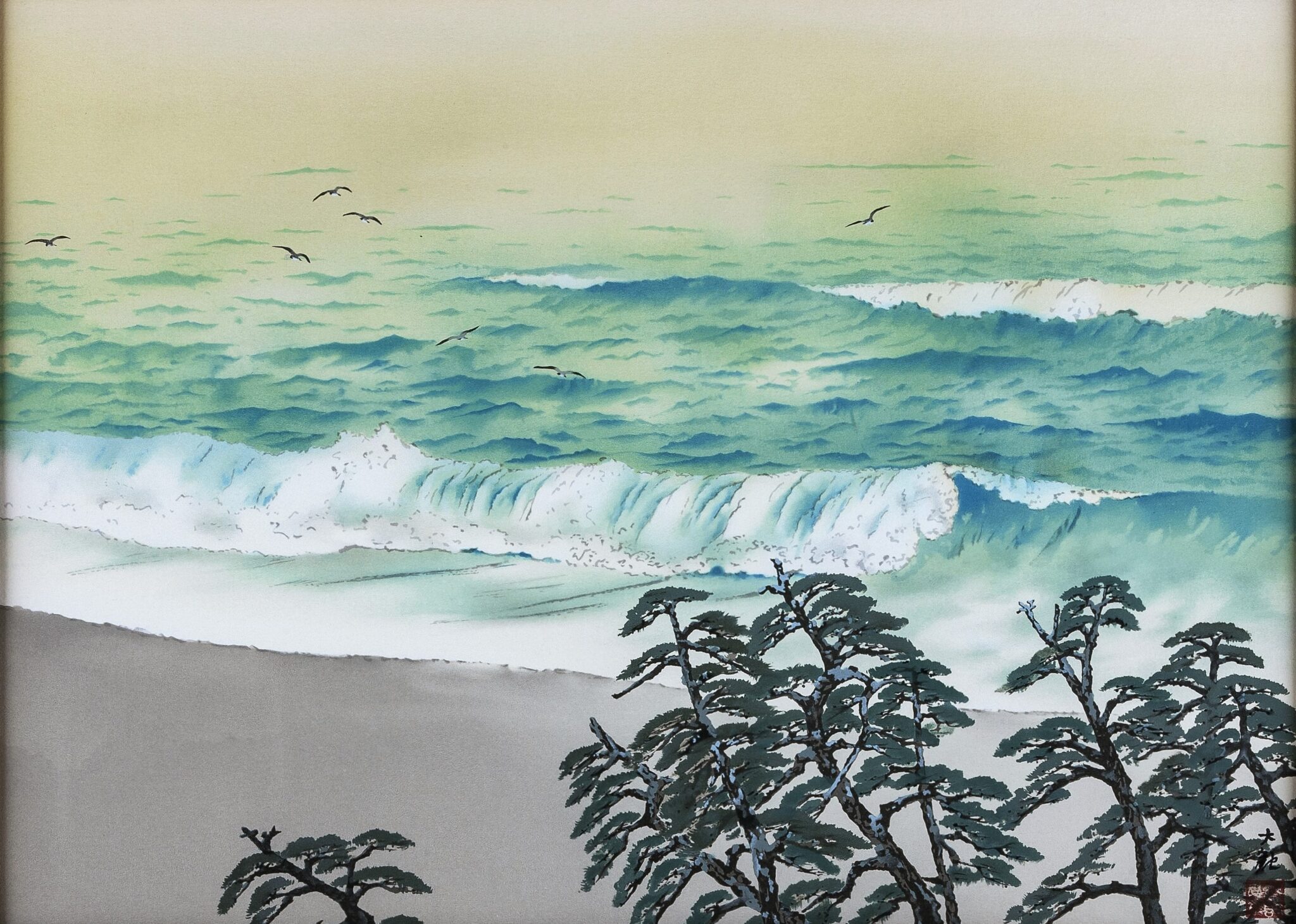 おうちギャラリー 横山大観先生の「春風万里濤」版画を紹介いたします 